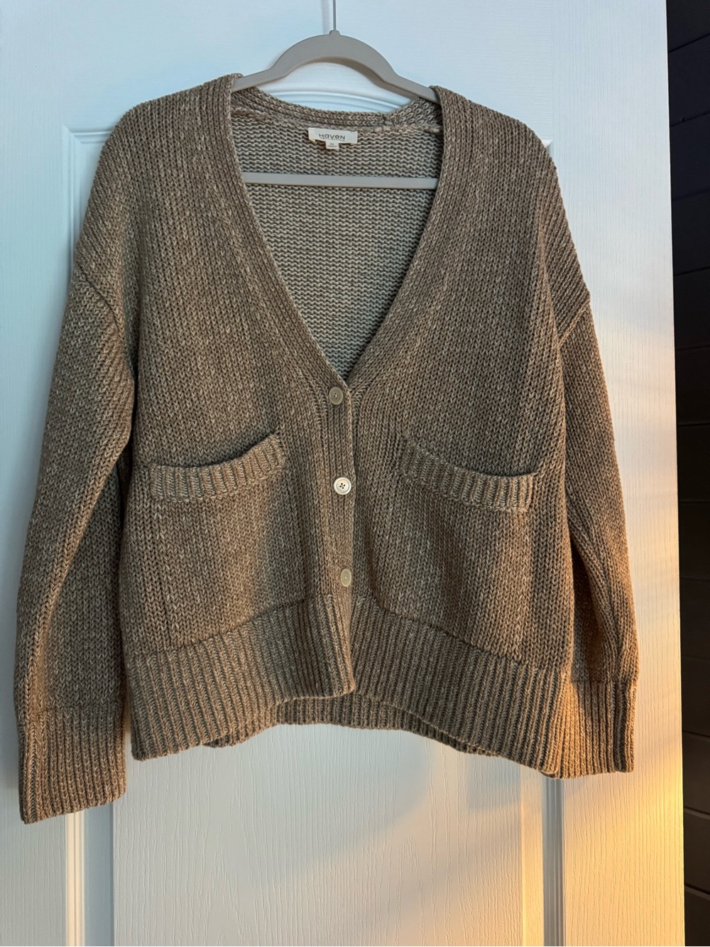Have Taupe V-Neck Button-Front Cardigan